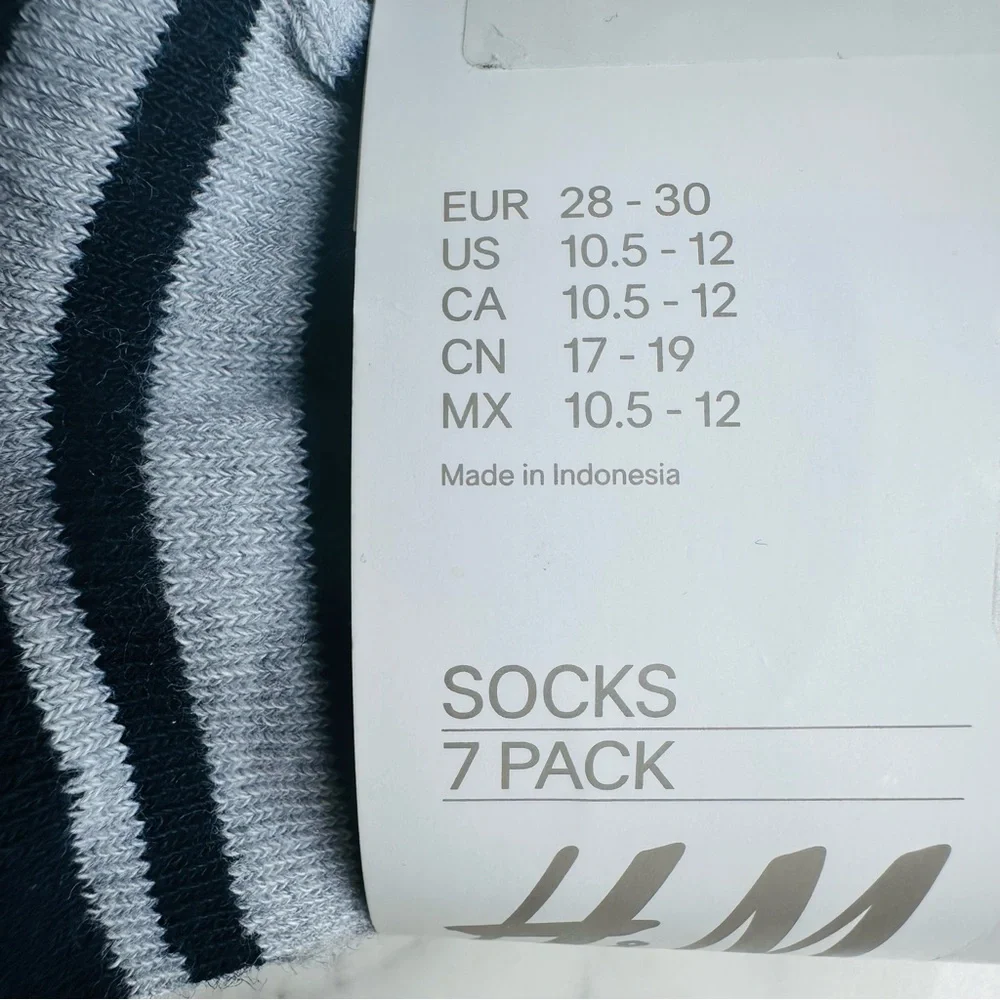 H&M kids cotton blend socks 7 pack